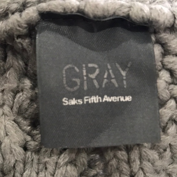 GRAY Saks Fifth Avenue cable knit studded infinity scarf - Picture 6 of 8